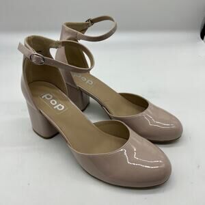Pop Womens Gal Block Heel Nude Pumps Size 11M